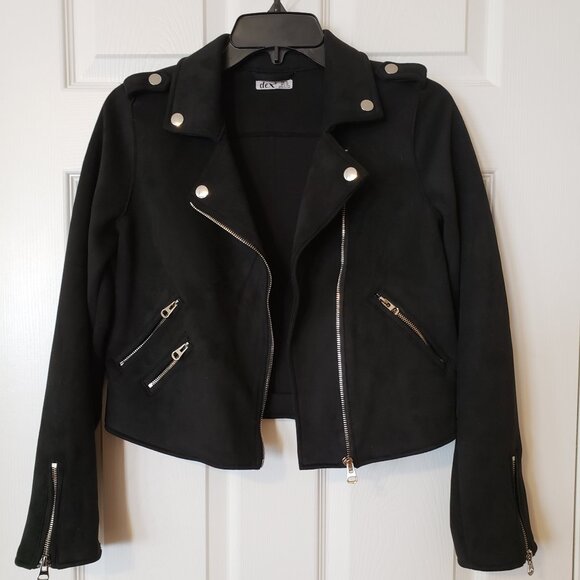Dex Girls Moto Zippers Jacket ~ Black ~ Size 14-16 (XL) ~ EUC ~ - Picture 2 of 4